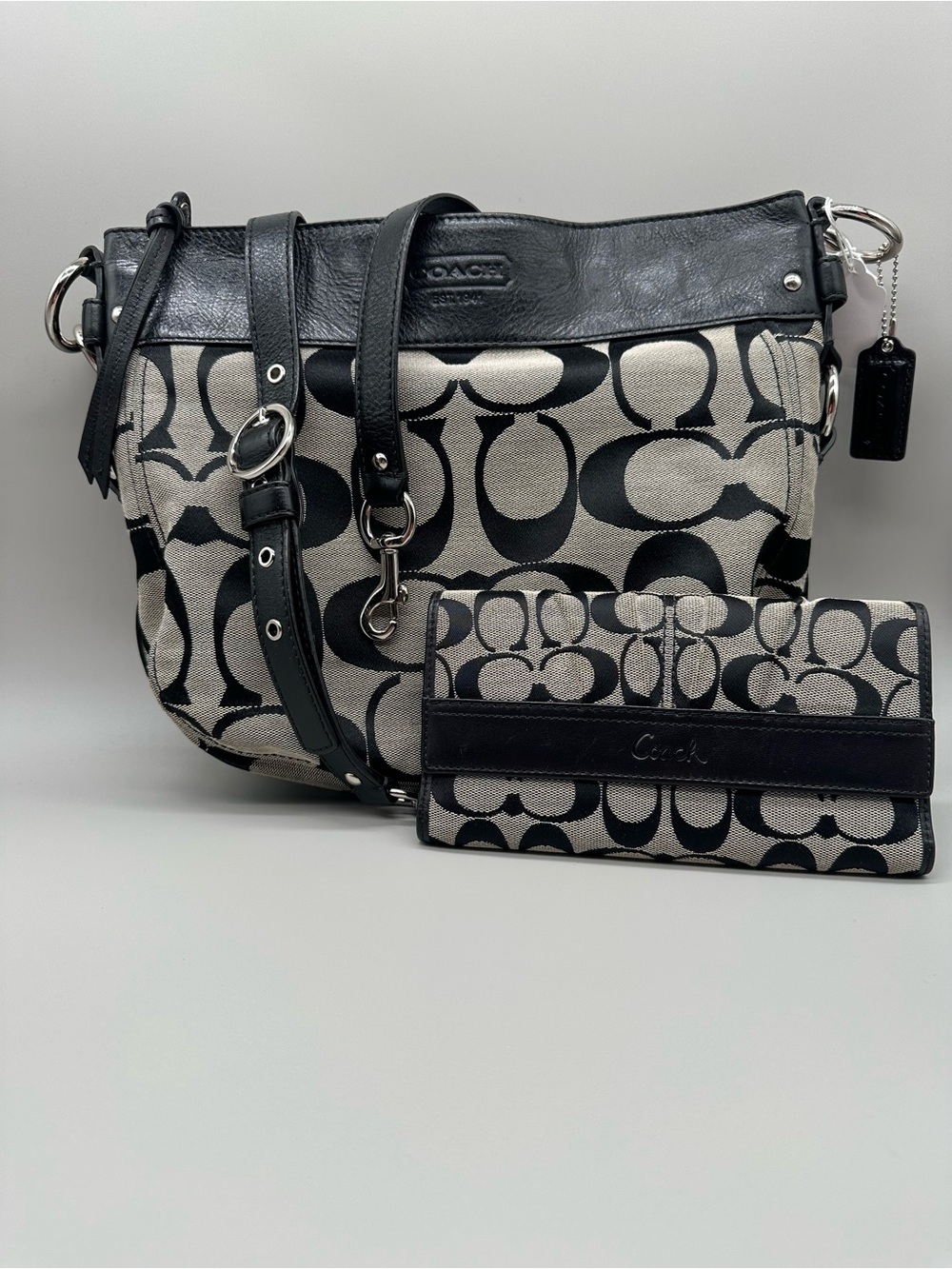 COACH Signature C Zoe Convertible Hobo & Wallet/Checkbook